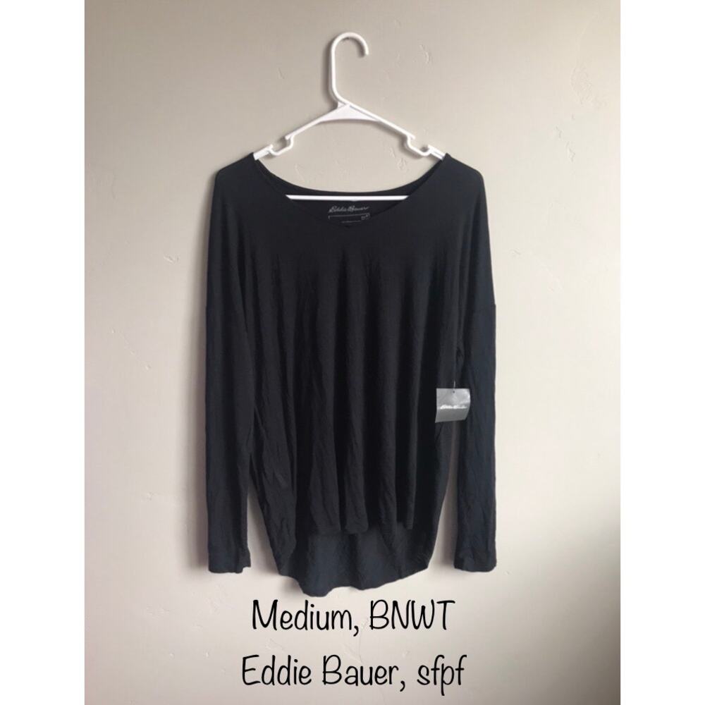 Eddie Bauer Black Celestial V-Neck Long Sleeved Flowy Tunic
